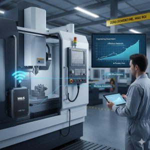 Elimine pendrives e paradas desnecessárias com o i-MD Plus. Sistema de comunicação remota via Wi-Fi para máquinas CNC. Calcule seu ROI com a M&S Industrial.